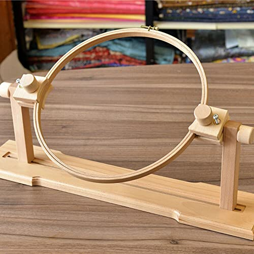 SHZICMY Holz Stickständer Verstellbar, Kreuzstich Ständer Embroidery Hoop Stand Bodenständer Kreuzstich Hoop Halter Rotierender für Studio, Kreuzstich Basteln DIY Nähen
