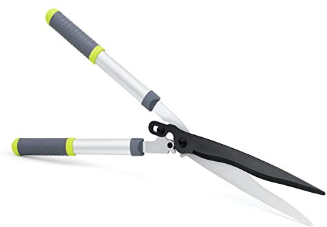 Hortem Heckenschere Gartenarbeit, 65,3 cm Heckenschere leicht mit 25,4 cm gewellter SK-5 Klinge, manueller Buchsenschneider zum Trimmen von Bordüren und Sträuchern