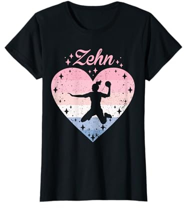 10. Geburtstag Mädchen Süßes Handball Spielerin 10 Jahre T-Shirt