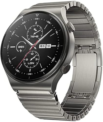 Aergood 22mm Armband,kompatibel mit Samsung Galaxy Watch 46mm/Watch 3 45mm/Gear S3,22mm Metallband für Huawei Watch 3 Pro/ GT2 Pro 46mm/GT2e Ticwatch Pro 3 Titanlegierung Armbänder,Titangrau