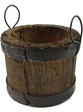 Melody Jane Dolls House Weathered Rustic Bucket Western Wooden Garden Farm Stable Accessory