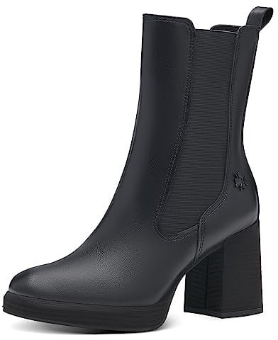 MARCO TOZZI by Guido Maria Kretschmer Damen Chelsea Boots aus Kunstleder mit Absatz, Schwarz (Black), 41