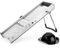 MBH - Cortador de mandolina profesional de acero inoxidable con 4 tipos de cuchillas para hostelería. Mandolina cortadora INOX para cocina industrial de bar y restaurante.