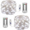 Fairy String Lights, 2 Pack 12m/39ft 120LEDs String Lights USB Plug in, 8 Mode Copper Wire Lights with Remote Control Timer for Home Indoor Bedroom Wedding Party Christmas Decorations (Cold White)