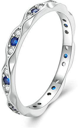 NewL 925 Sterling Silber Ring Evil Eye Vine Stapelringe Ewigkeit Ehering, Sterling Silber