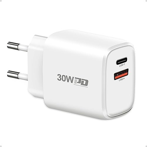 USB C 30W Chargeur, Gcstnn 2 Port Secteur Adaptateur Rapide Chargeur pour Google Pixel 9Pro XL/9Pro/9/8a/8Pro/8/7/6/9 Pro Fold/Watch, iPhone 15 Pro Max, Samsung Galaxy S24 Ultra, Redmi