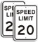 Lot de 2 panneaux de signalisation de limitation de vitesse de 20 km/h – 30,5 x 45,7 cm – Panneaux de signalisation en métal réfléchissant de qualité ingénieur pour quartiers, allées, cour et école