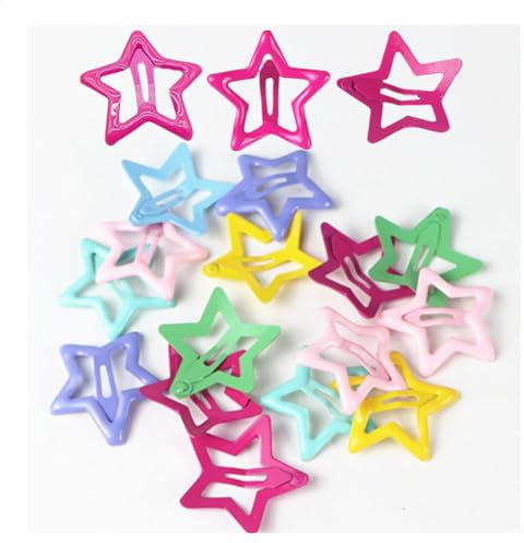 CAASFOOY 20 Pezzi Carino Fermagli per Capelli Bambina, Colorati Mollette per Capelli Bambina, Fermagli per capelli a forma di stelle colorate per Regalo Festa di Giorno dei Bambini