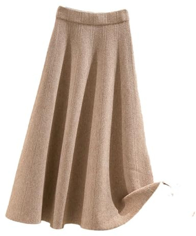 SUIUOI Jupes longues en velours côtelé, trapèze, pour femme, plissées en tartan, pour l'hiver et l'automne, midi, élastiques, vintage, élégantes, pliées, décontractées