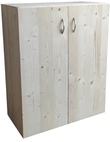 TOTAL WOOD 2012 Gartenschrank Geräteschrank Geräteschuppen mit Doppeltür für den internen und externen Gebrauch Tannenholz Natur 80 x 40 x 100 cm auch maßgeschneidert (Modello B)