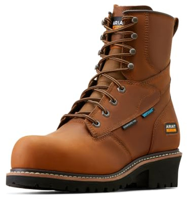 ARIAT Men's Logger Shock Shield Waterproof Composite Toe Work Boot, Copper Brown, 9