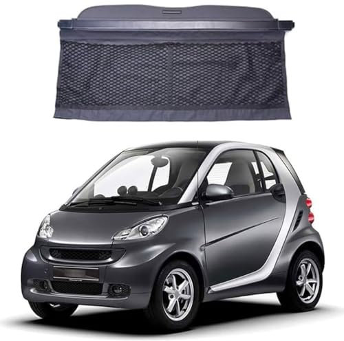 GuriDo Laderaumabdeckung Kofferraum Schutz Abdeckung Cargo Cover füR Sm-Art 451 fortwo 2015-2020, Kofferraum Hutablage Parcel Shielding Ausziehbar Rollo