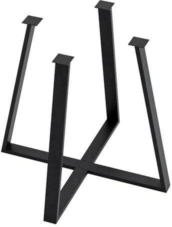 [en.casa] Tischgestell Kemijärvi Tischbein 72 x 80 x 80 cm für Esstisch Schreibtisch Metall Tischkufen Tischfuß Schwarz
