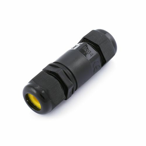 Junction Box Outdoor Waterproof IP68 External Electric Cable WIre Connector Underwater Black (Junction Connector)