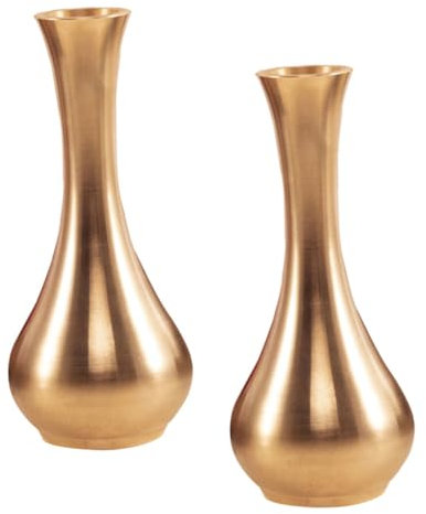 Zerodeko Jarrón De Flores De Metal Decorativo 2 Piezas Jarrón De Moderno Resistente Al Desgaste Decoración Hogar Uso Interiores y Exteriores