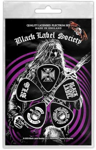 Black Label Society Guitar Picks Zakk Wylde Nue offiziell Schwarz 5 pack One Size