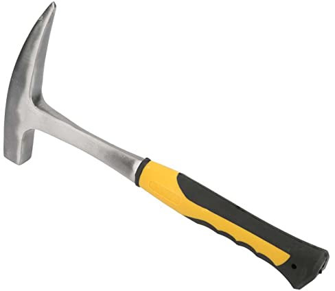 36.3oz Brick Hammer, 13.4in Rock Pick Hammer Forged Masonry Hammer Geological Hammer with Pointed Tip Double Head Duckbill Hammer with Shock Reduction Grip for Mining Prospecting Geologists (L)