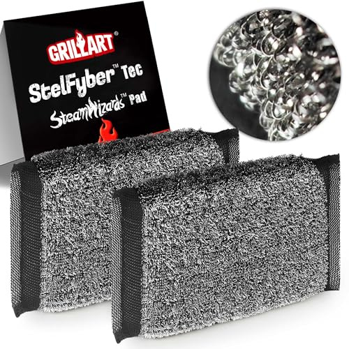 GRILLART Grill Brush Bristle Free, SteamWizards [Ultra Safe & Efficient] Grill Cleaner Brush Replacement Head, 2PCS