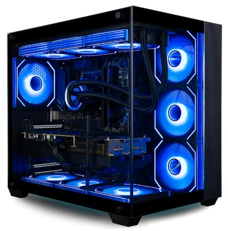 Panorama XL RTX 5070 Ti, 24-Core i9-14900KF, 32 GB DDR5 RAM, 2 TB Gen4 SSD, 360 mm flüssigkeitsgekühlter Gaming-Desktop-PC mit Windows 11 Pro, 3 Jahre Garantie, RGB-Tastatur + Maus, internes WiFi 6E