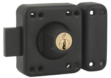 THIRARD 00022109 Verrous FTH R85 Double Entry Door Lock 45mm Cylinder Boot Bolt Matt Black 3 Notched Keys, 45 mm