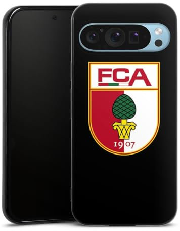 Silikon Hülle kompatibel mit Google Pixel 9 Case schwarz Handyhülle FC Augsburg Wappen FCA