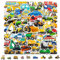 Bagger Sticker Kinder Set, 120 Stück Cartoons Fahrzeuge Aufkleber, Traktor Aufkleber Baustelle, Wasserdichte Vinyl Stickers, Auto Sticker Kinder für Laptop, Koffer, Skateboard, für Mitgebsel