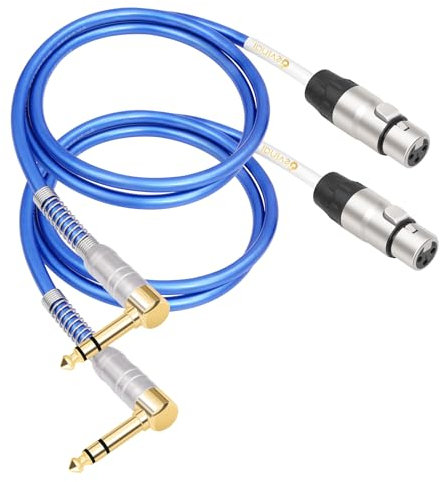 Devinal HiFi XLR Female to Right Angle 1/4 inch TRS Cable