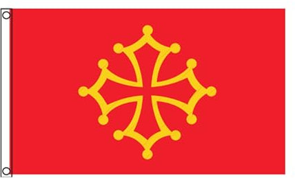 Stormflag Drapeaux Languedoc 60x90cm Drapeau Midi-Pyrénées - Occitanie 3x2ft en polyester 90g avec œillets et Double couture