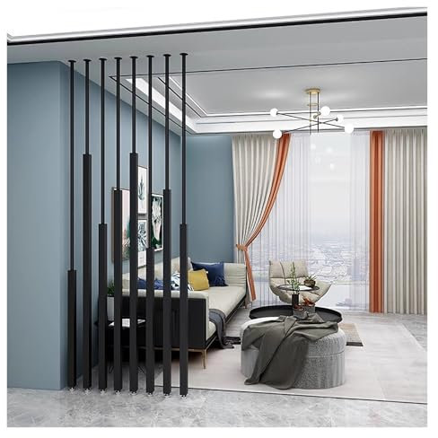 9 8 7 6 5 4ft Tall Room Separation Dividers Post/privacy Screens Column, Decor DIY Modern Partition Wall Dividers Pillar for Floor to Ceiling, Commercial Home(Black,120cm/47.2in/3.93ft)