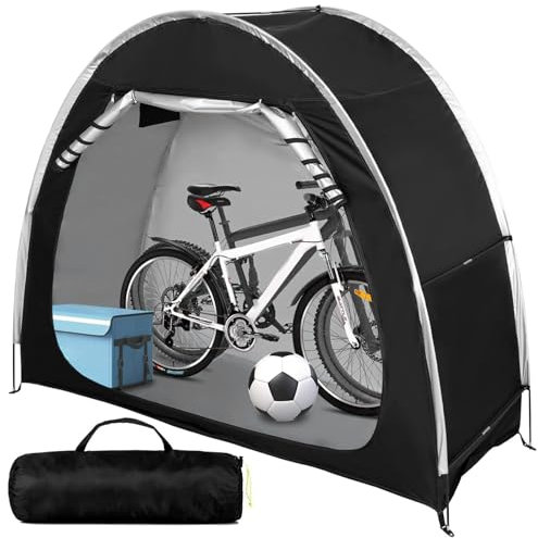 Fahrrad Speicher Schuppen Zelt, Outdoor tragbare Fahrrad Speicher Schuppen mit 210D Oxford Stoff wasserdicht für 2 Fahrräder, Fahrrad Abdeckungen Schutz für Motorrad, Gartengeräte, Rasenmäher