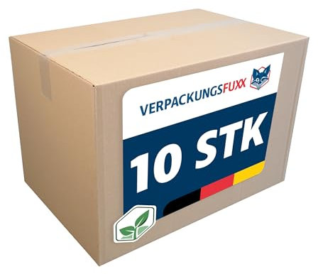 VERPACKUNGSFUXX Faltkarton 10 Stück | 60 x 40 x 40 cm | braune Kartons zum Verschicken | stabile Versandkartons aus Wellpappe | Paket DHL