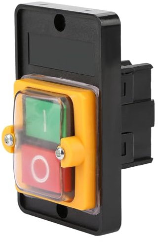 TECHZOCO Interruptor KAO-5, Interruptor de Botón, Interruptor trifásico, Interruptor Trifásico, Interruptor Hormigonera, BotóN ON/OFF Impermeable, AC220V / 380V 10 A, Apto para equipos mecánicos