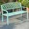 Blaue Outdoor Parkbank für Garten Hof Terrasse Kunststoff Holz Eisen Rückenlehne Design