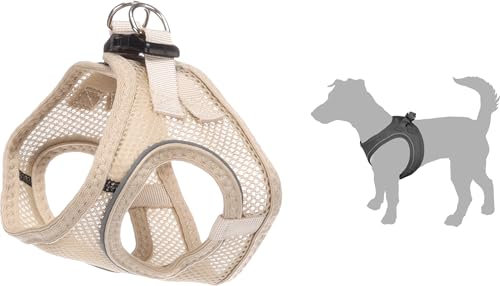 Hundegeschirr - hundegeschirr kleine Hunde - XXS - Flamingo Harness Step&Go Bento Beige