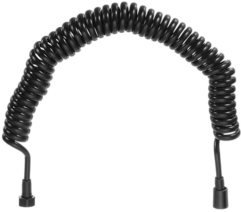 QUARKZMAN 5 M Tubo per Spruzzatore Bidet Tubo a Molla Flessibile PU Nero | per Rubinetto Bidet Lavabo Doccia, Telescopico, per Doccia