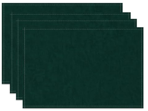 MIRRORANG Dunkelgrüne Platzsets, 45 x 30 cm, einfarbiges Design, leicht zu reinigen, waschbar, weich, langlebig, für Küche, Esszimmer, traditionelle Tischmatte, Heimdekoration