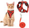 Fellnasenstube - SafeCat™ Katzengeschirr atmungsaktiv mit Leine (Rot,XS)
