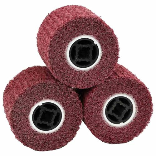 vidaXL Rouleaux de ponçage 3 pcs Rouge 12 x 12 x 10 cm, Rouleaux abrasifs cylindriques, outils robustes pour finition précise, accessoires portables, usage industriel