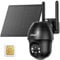 ieGeek 4G LTE Cellular Solar Security Camera Outdoor Wireless with SIM Card, 360° PTZ, 2K Solar No WiFi Wireless CCTV Camera Systems, Color Night Vision,Motion Detection,Siren Light,Two-way Talk
