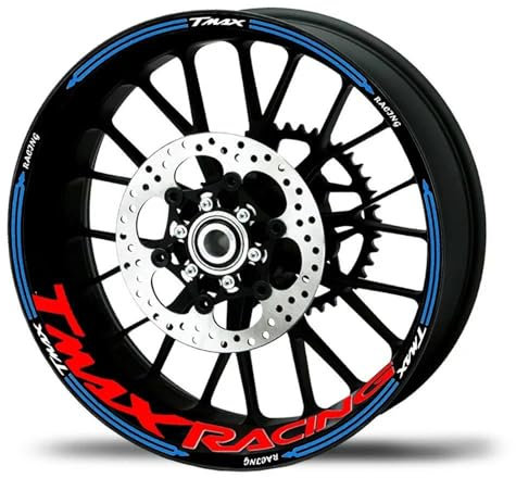 Adesivo per cerchioni moto Adesivi Per Cerchi Moto, Adesivi Riflettenti Per YAMAHA Tmax500 TMAX-500 TMAX 500 2010 2016 2020-2022 2024 Nastro Adesivo A Righe Sottili Adesivo per mozzo ruota(Colore 1)