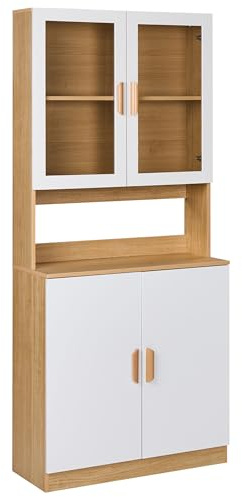 Beliani Decorative Cabinet with Storage Compartment and Glass Display White Cygnet