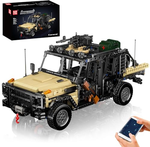 Mould King 20041 Military Off-Road Vehicle Building Set, App & Remote Control Off-Road Car Building Blocks Set, Collectible Military Truck Model Kit, Gift for Adults Kids(1577 PCS)