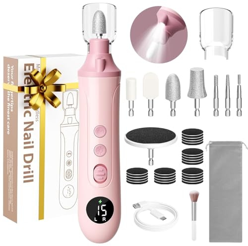 Electric Nail File, Pedicure Sets for Feet, Nail Drill, Electric Nail Drill, Nail Files, Pedicure Tools (Pink)