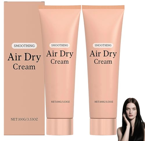 Creme für krauses Haar, lufttrocknende Creme ohne Öl, Langzeitpflege, feuchtigkeitsspendend, glättend, glänzend, leichter Halt, nährend, lockenstärkend, ölregulierend (2pcs)