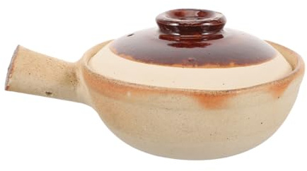 WEKADRIN Cocotte en Céramique 500ml avec Poignée Unique, Marmite à Ragoût et Soupe Résistante à Haute Température, Casserole Traditionnelle pour Cuisinière, Ustensile Cuisine Maison