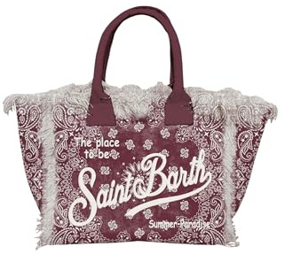 Saint Barth Mc2 Donna Borsa A Mano VANI001 Cotone Bordeaux Taglia Unica