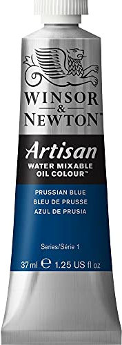Winsor & Newton Huile Diluable à l’eau Artisan - Couleurs à l'huile Pour les Arts Plastiques - Sans Solvants, Se Diluer à l’eau, Tube de 37ML, Couleur Bleu de Prusse