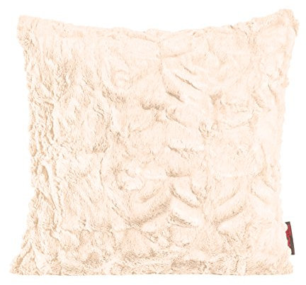 MAGMA Fluffy Kissenhülle ca. 50x50 cm kuschelweicher Kissenbezug Dekokissen in Felloptik Farbe: Beige