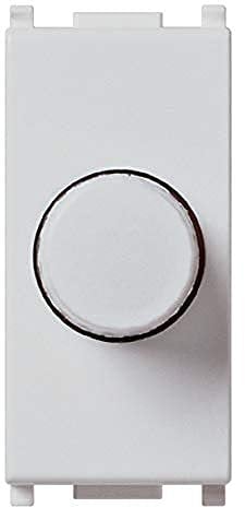 Vimar 14153.SL Plana Silver Regolatore 230V 100-500W pushpush Silver, dimmer per lampade ad incandescenza con potenziometro rotativo, illuminabile al buio