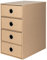 Rössler SOHO 4er Schubladenbox aus Papier | Büro Organizer Schreibtisch | Schubladen Organizer Büro Zubehör & Bürobedarf | Schreibtisch Organizer Box | 18 x 25 x 32 cm | 1 Stück | Farbe: Kraft
